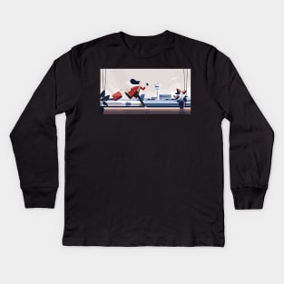 Running Late Wide Kids Long Sleeve T-Shirt